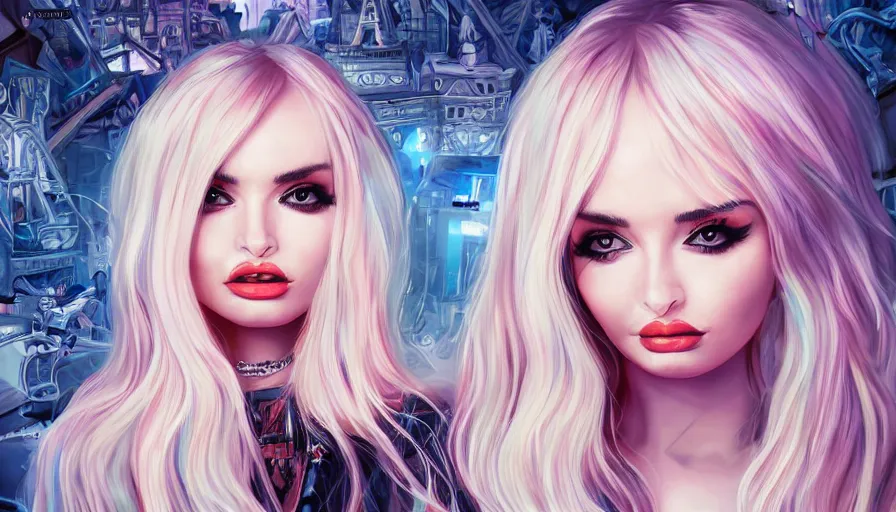 Image similar to Kim Petras in paris album cover, hyperdetailed, artstation, cgsociety, deviantart 8k