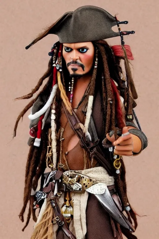 Prompt: jack sparrow barbie doll, photorealistic, highly detailed,