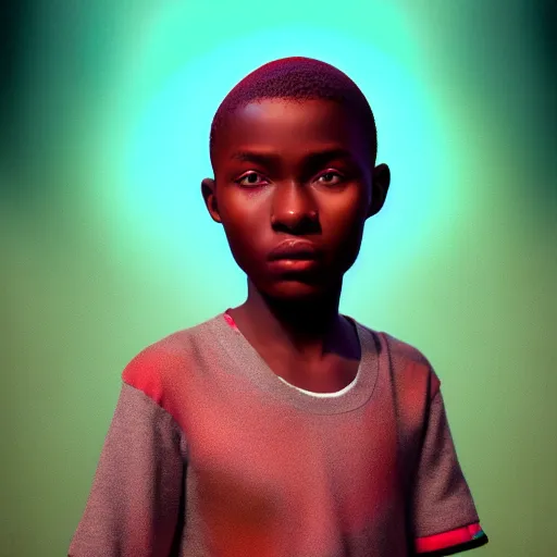 Image similar to portrait of a nigerian boy, james jean style, vfx art, unreal engine render, claymation style, colourful, volumetric light, digital painting, digital illustration, dramatic light,