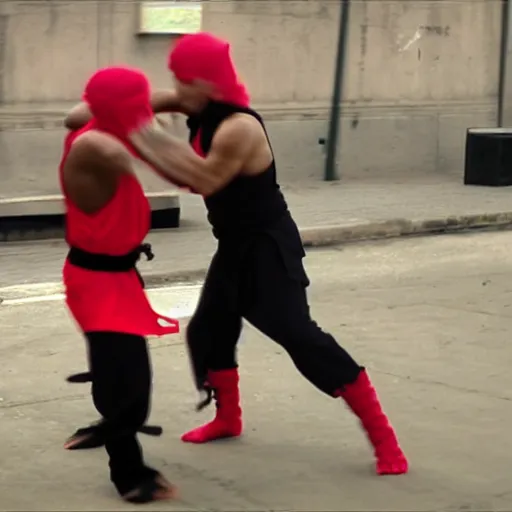 Prompt: photo of ninja fight in slow motion