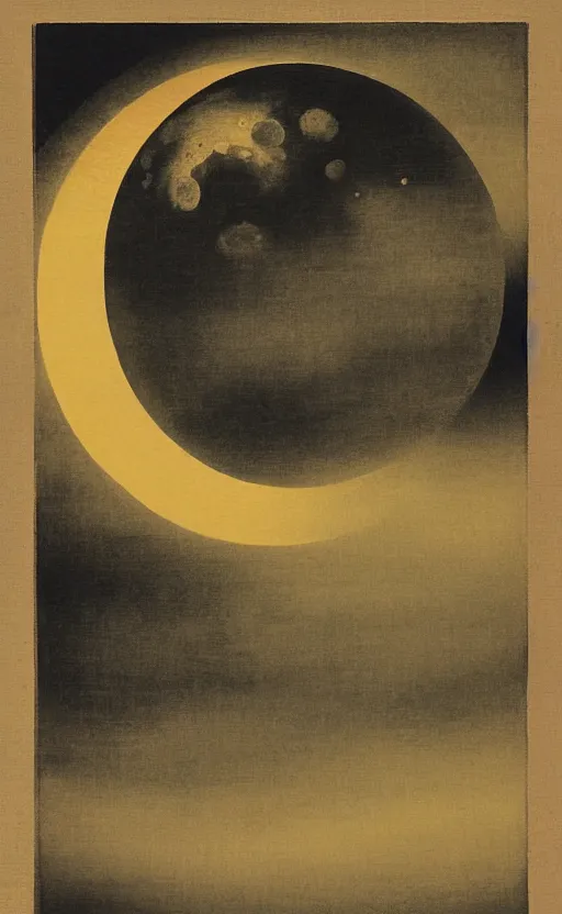 Image similar to painting of the moon by kitano tsunetomi, 1 9 3 9