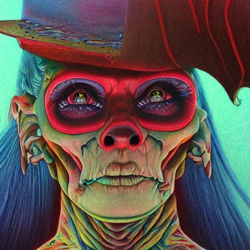 Image similar to original jean giraud art painting, pastel goth aesthetic, creepy kawaii, psychedelic, sabbas apterus