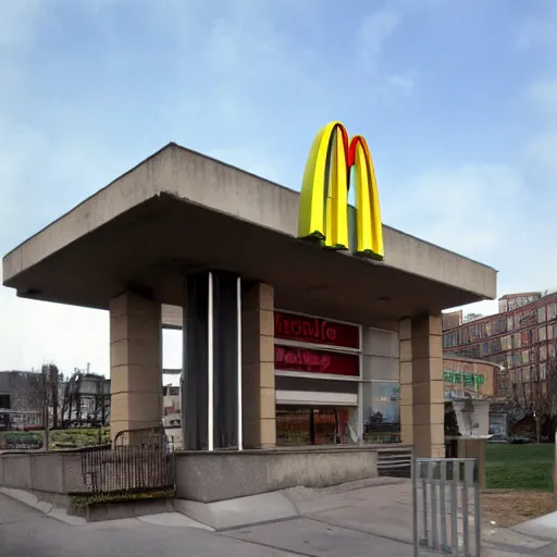 Prompt: brutalist mcdonalds