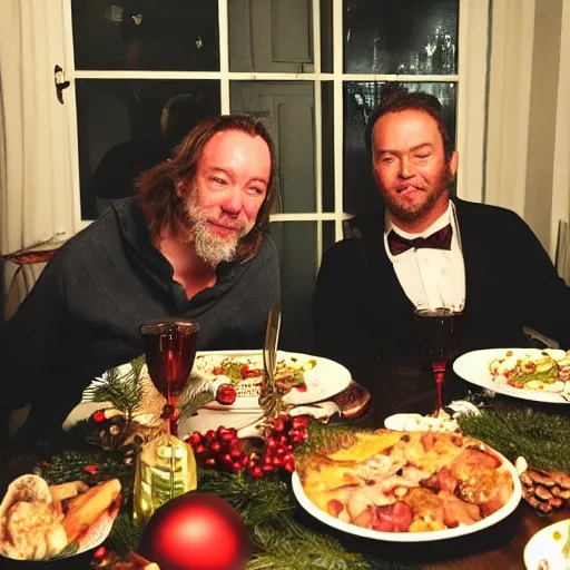 Image similar to Dutch van der Linde and Colm O'Driscoll sharing a Christmas dinner together