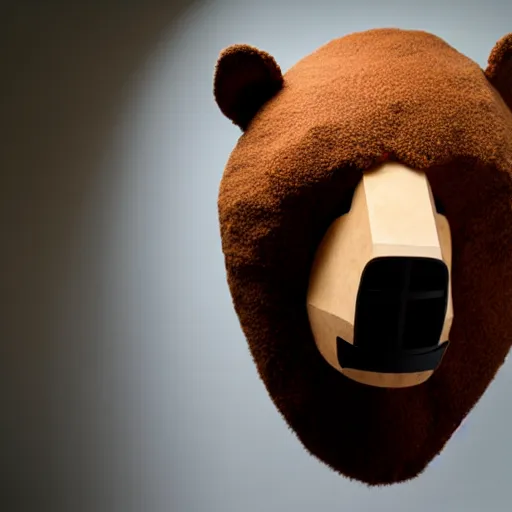 Prompt: mask of bear, studio photo, soft lighting