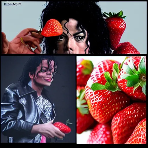 Prompt: michael jackson as strawberry