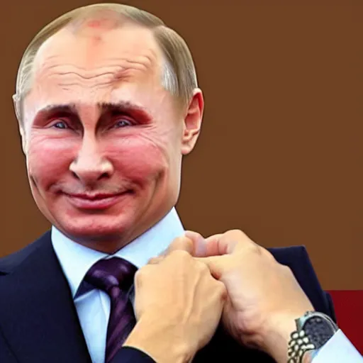 Image similar to super gay and happy Putin