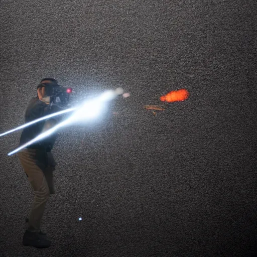 Image similar to bullet firing from gun with lot of flashes