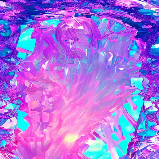 Image similar to islife tearing submerged transparent crystallidigitalart