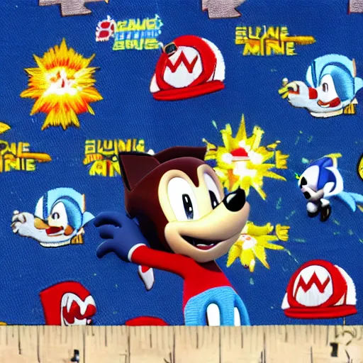 Image similar to a backpack embroidery Barack Obama sonic the hedgehog super Mario