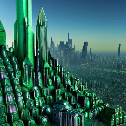 Prompt: emerald city ,highly detailed, 4k, HDR, award-winning, artstation, octane render