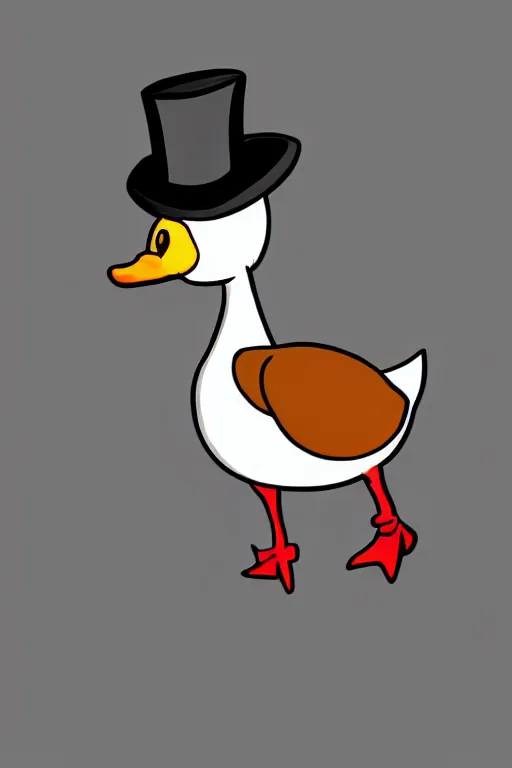 Image similar to a duck wearing a top hat, highly detailed, digital art, sharp focus, trending on art station, anime art style