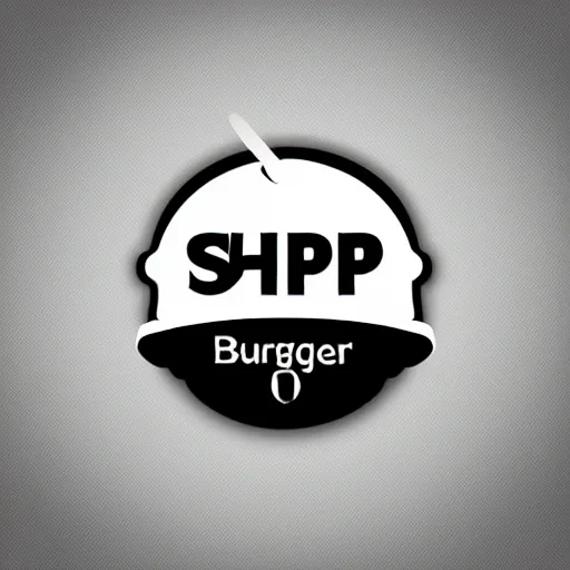 Prompt: award winning logo for a food company, sharp, white background, a burger, fork, name