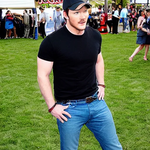 Image similar to Chris Pratt cosplaying as Mario, photograph