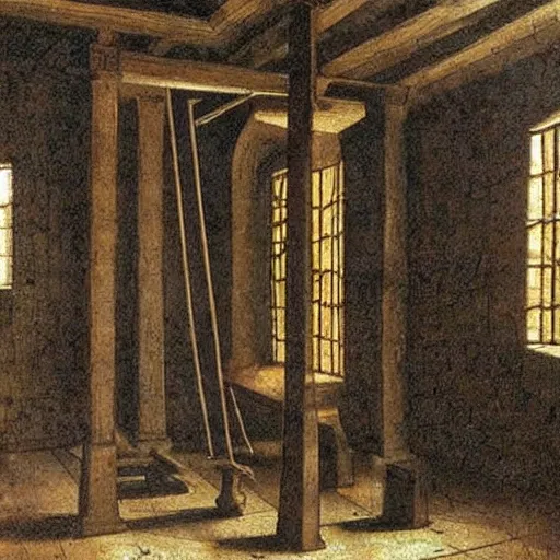 Image similar to a torture chamber designed by leonardo da vinci