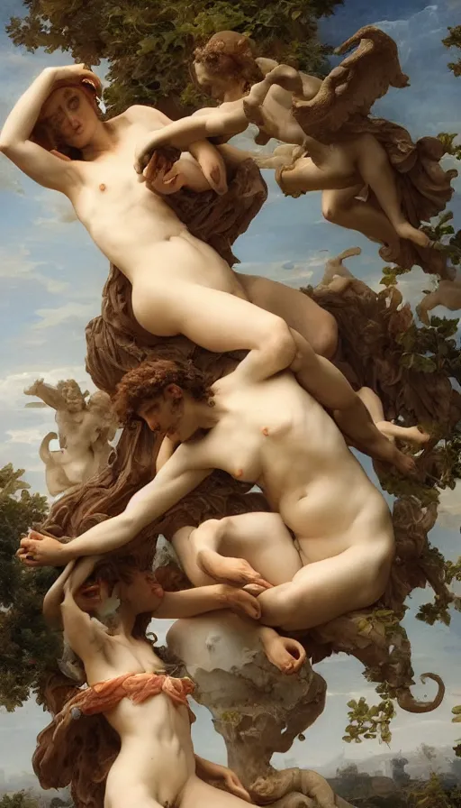 Prompt: life and death mixing together, by guillaume seignac