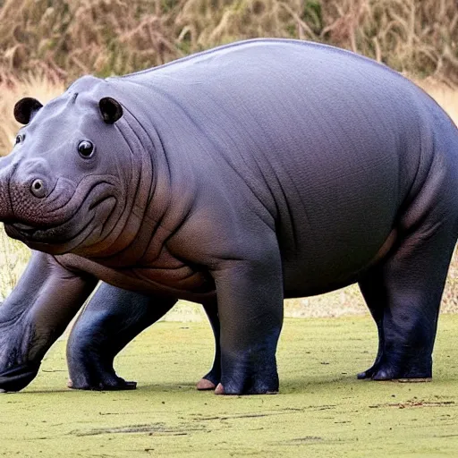 Prompt: photo of a hybrid between a hippo and a walrus