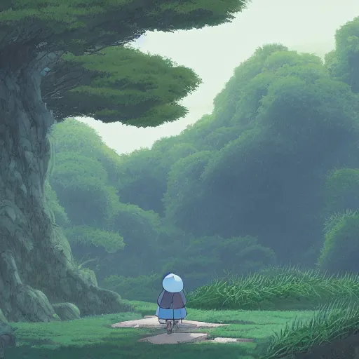 Image similar to landscape of the eternal rest, in the style of studio ghibli, award - winning, 4 k