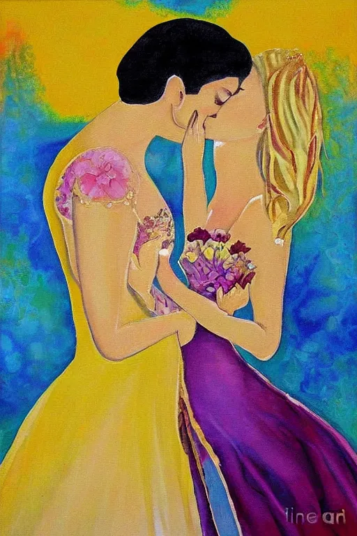 Image similar to kiss beautiful harmony painting