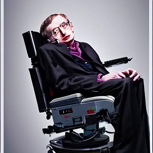 Image similar to a portrait of Stephen Hawking, hyper realism, studio lighting, professional,