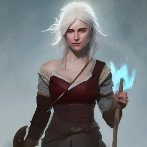 Prompt: ciri from withcer, paint by greg rutkowski