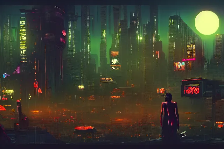 Image similar to garden of eden, cyberpunk noir, catland, trending on artstation