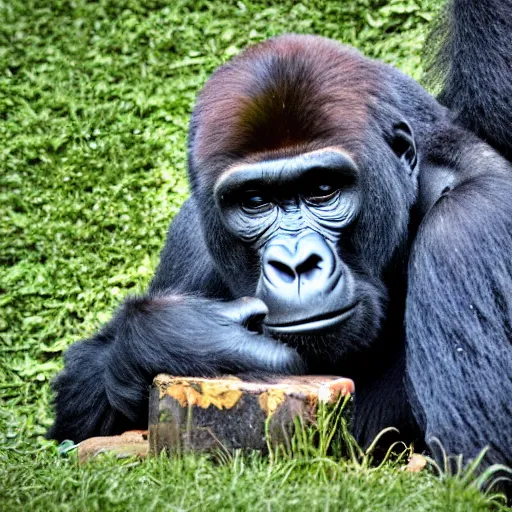 Image similar to a gorilla holding the state of ohio, 8 k, 4 k, professional photography, award winning photo