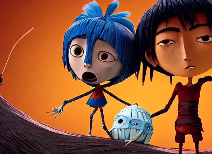 Image similar to A very high resolution image from a new movie, stop motion, Animated film Kubo, Kubo and the Two Strings, directed by wes anderson
