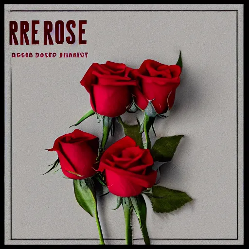 Image similar to album cover of a indie pop band, red rose, album cover art