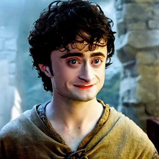 Prompt: Daniel Radcliffe as frodo baggins -6