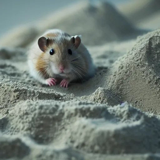 Image similar to Photo of a hamster making a big sandcastle, highly-detailed 4K award-winning