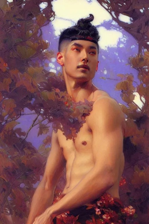 Image similar to male, taoism, painting by gaston bussiere, greg rutkowski, j. c. leyendecker, artgerm