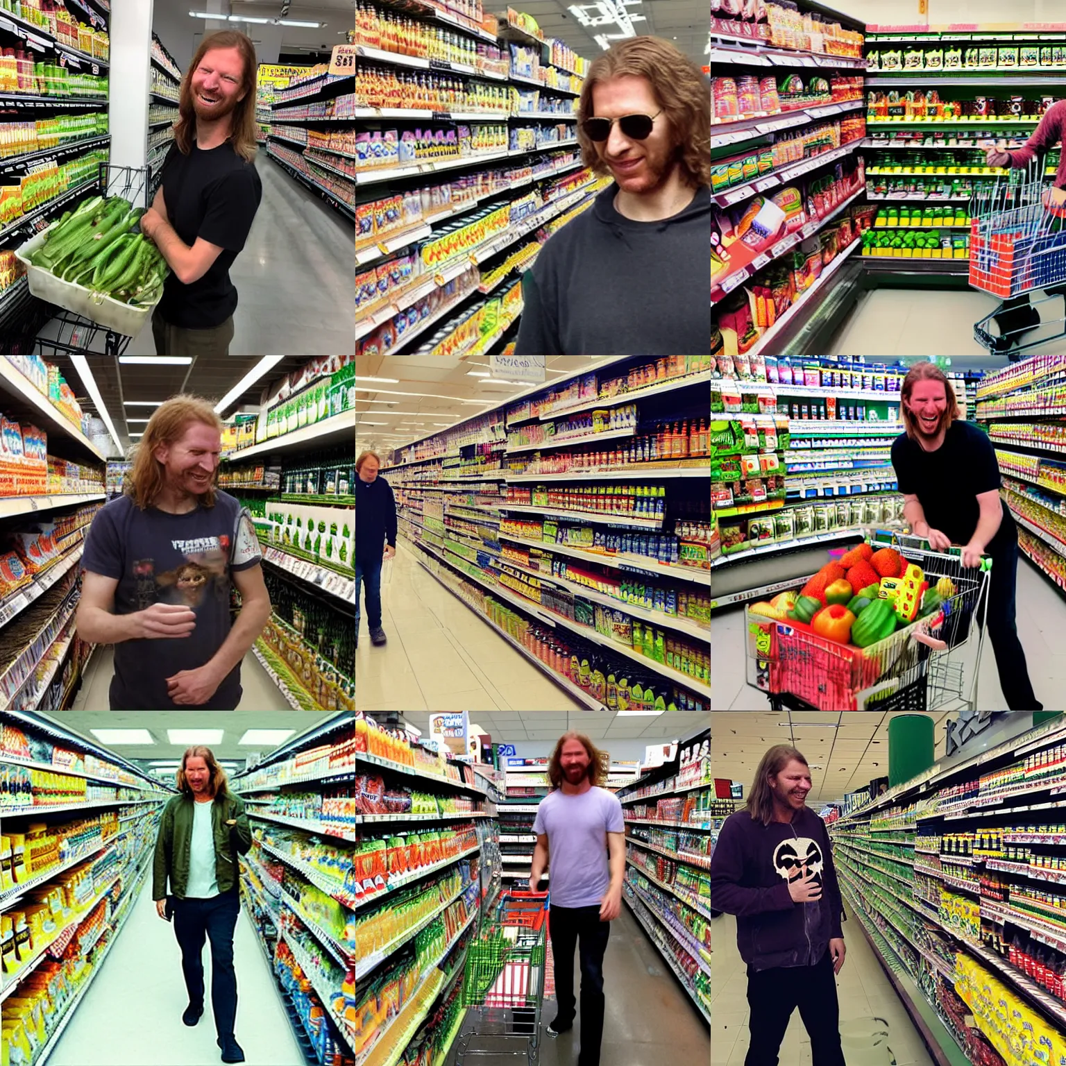 Prompt: aphex twin grocery shopping