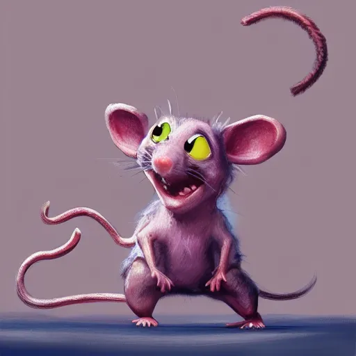 Image similar to cute rat pixar concept art trending artstation oil painting