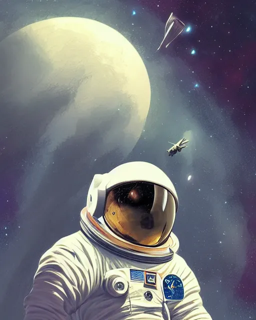 Image similar to sitting astronaut under the horse that riding, artstation