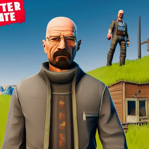 Prompt: walter white fortnite skin