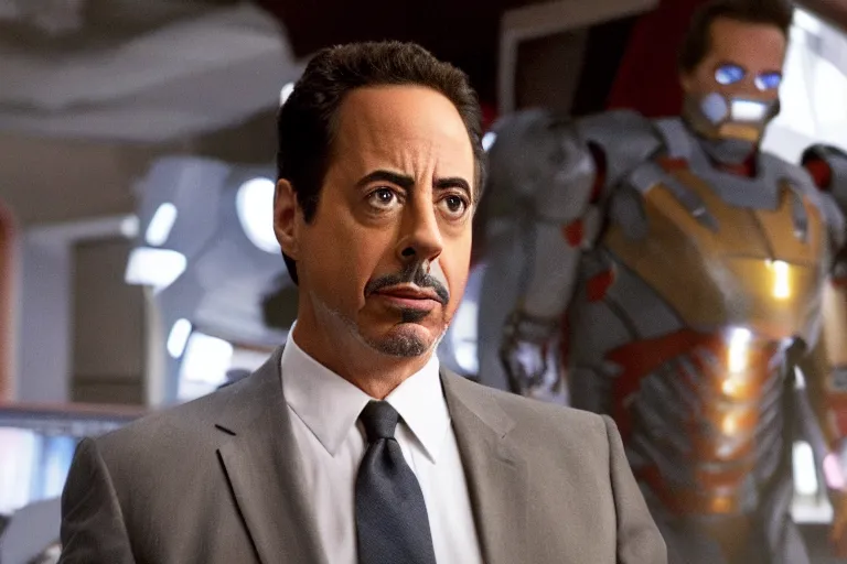 Image similar to a still of jerry seinfeld as tony stark in the film iron man, high definition