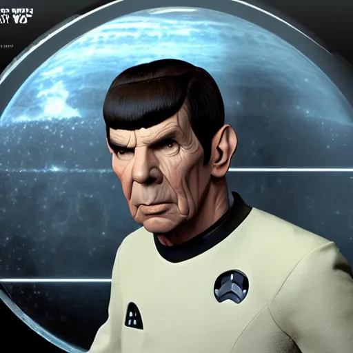 Prompt: spock in star wars, photorealistic scene, 8 k, trending on artstation,