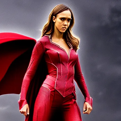 Image similar to Jessica Alba as scarlet witch