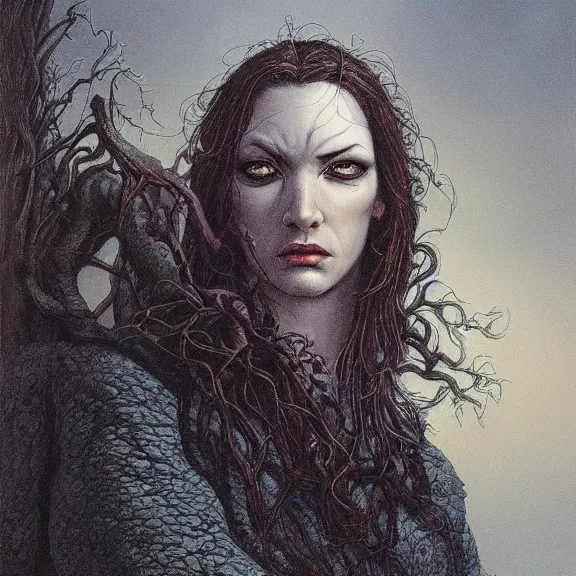 Image similar to a highly detailed portrait in the style of michael whelan and in the style of gerald brom.