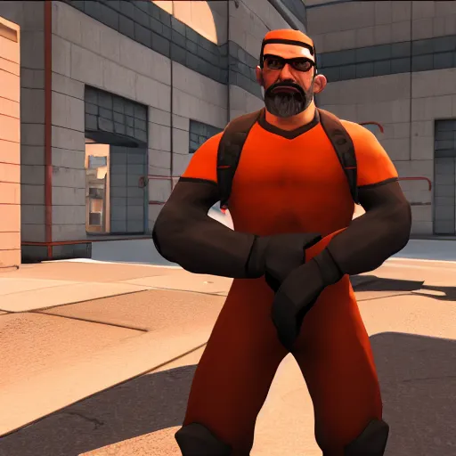 Image similar to Gordon Freeman in Team fortress 2, 4k screenshot of Team fortress 2 gameplay, 8k hdr showcase