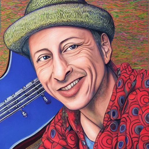 Prompt: portrait of mark knopfler, joyful, highly detailed painting by akira toriyama 8 k