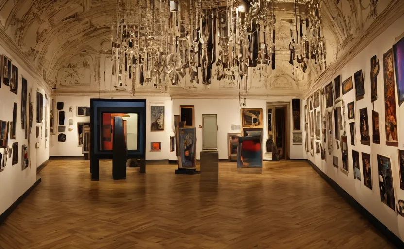 Prompt: inside the museum of optical illusions