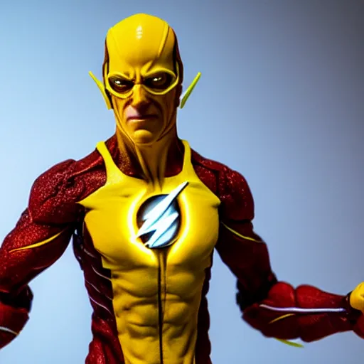 Prompt: ultra realistic figurine of the reverse flash, studio lighting, volumetric lighting, sharp camera focus, soft lighting, rule of thirds