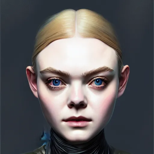 Prompt: symmetry!! portrait of elle fanning in metal gear solid and death stranding, horror, fashion, dark!! intricate, elegant, highly detailed, digital painting, artstation, concept art, smooth, sharp focus, illustration, art by artgerm and frank frazetta and peter paul rubens