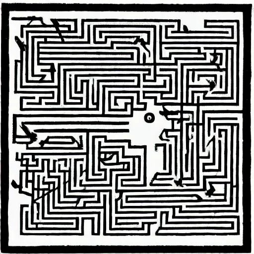 Image similar to the labyrinth of the minotaur as drawn by mc escher