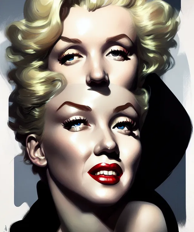 Prompt: Marilyn Monroe portrait, sci-fi face, elegant, highly detailed, digital painting, artstation, concept art, smooth, sharp focus, illustration, art by artgerm and greg rutkowski and alphonse mucha