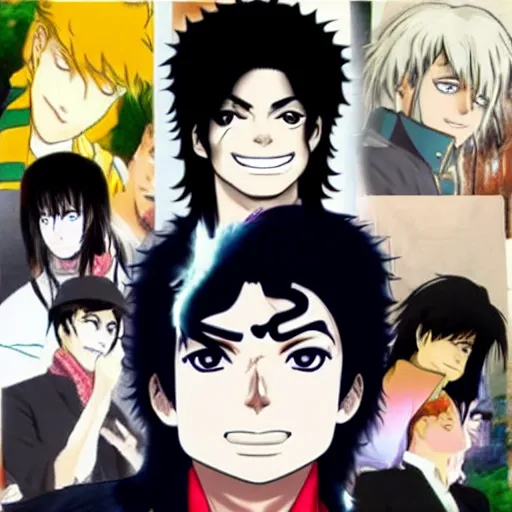 Prompt: michael jackson as an anime character