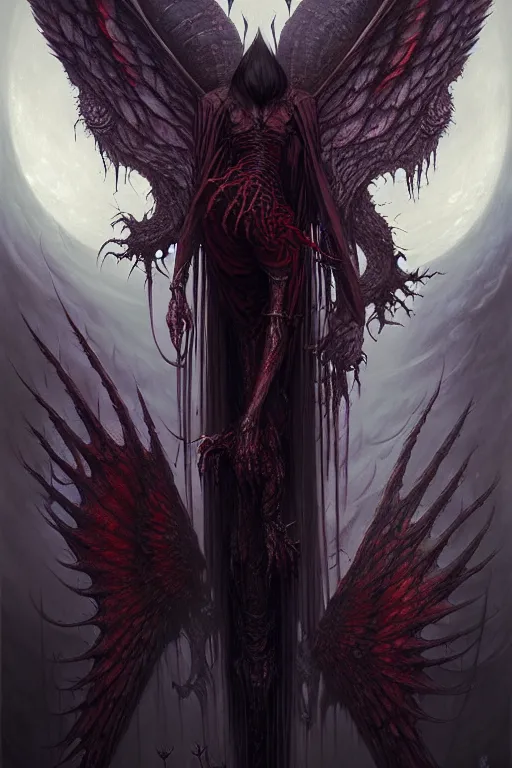 Image similar to vampire with many wings by anna podedworna, ayami kojima, greg rutkowski, giger, maxim verehin