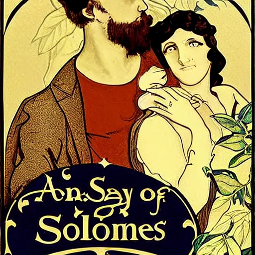 Prompt: An Art Nouveau poster illustrating the Song of Solomon